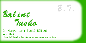 balint tusko business card