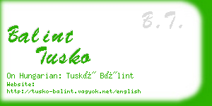 balint tusko business card